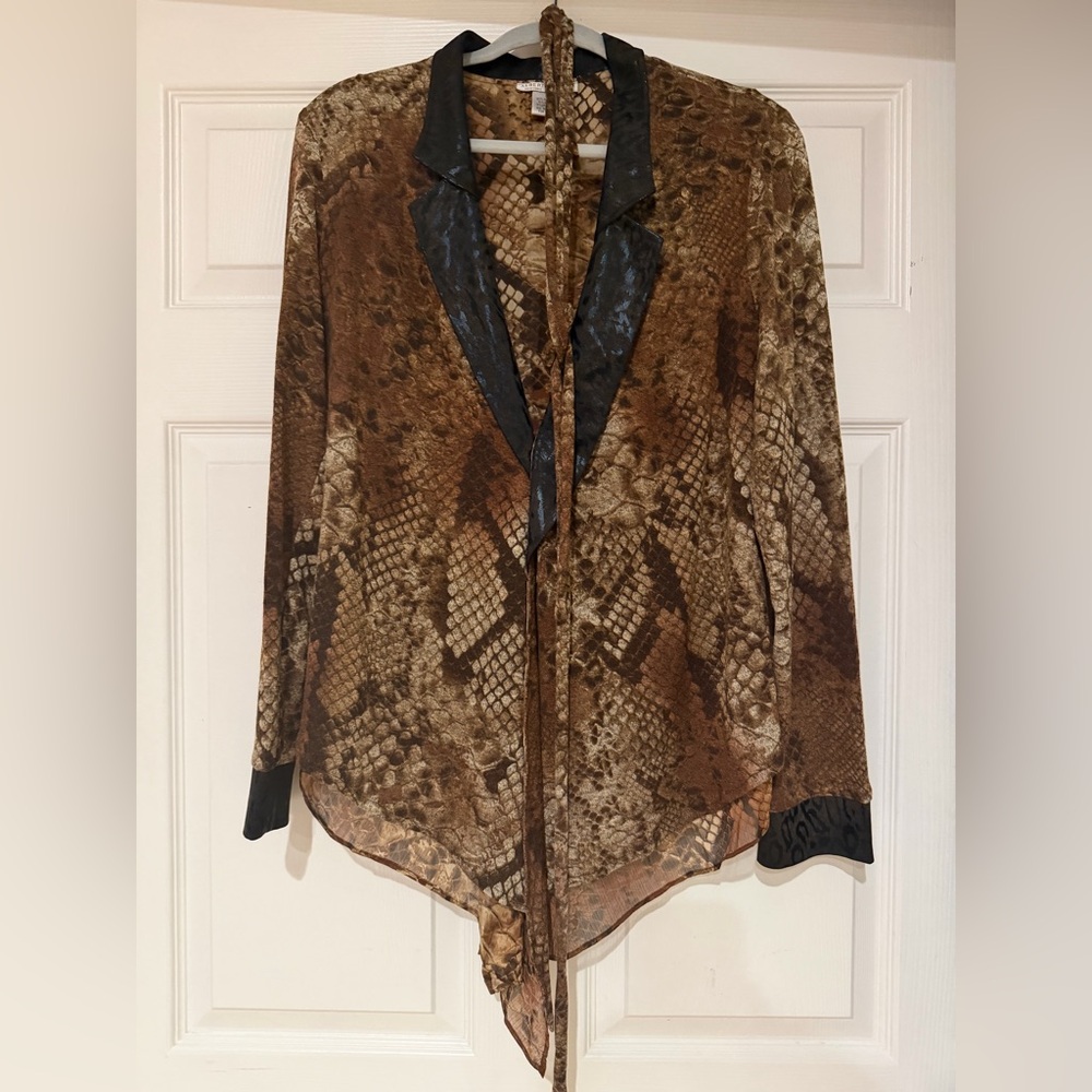 Alberto Makali Brown Snake Print Blazer